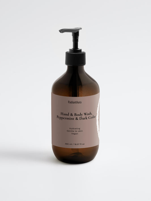 Hand & Body Wash, Peppermint & Dark Cedar 490 ml / 16.57 fl oz