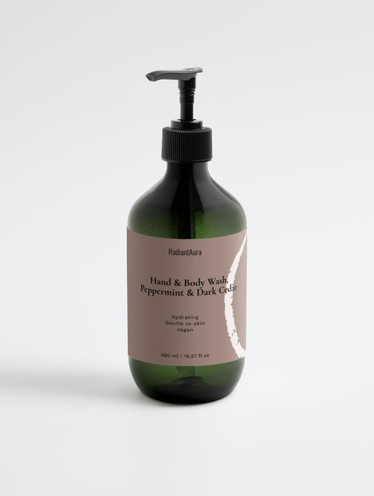Hand & Body Wash, Peppermint & Dark Cedar 490 ml / 16.57 fl oz